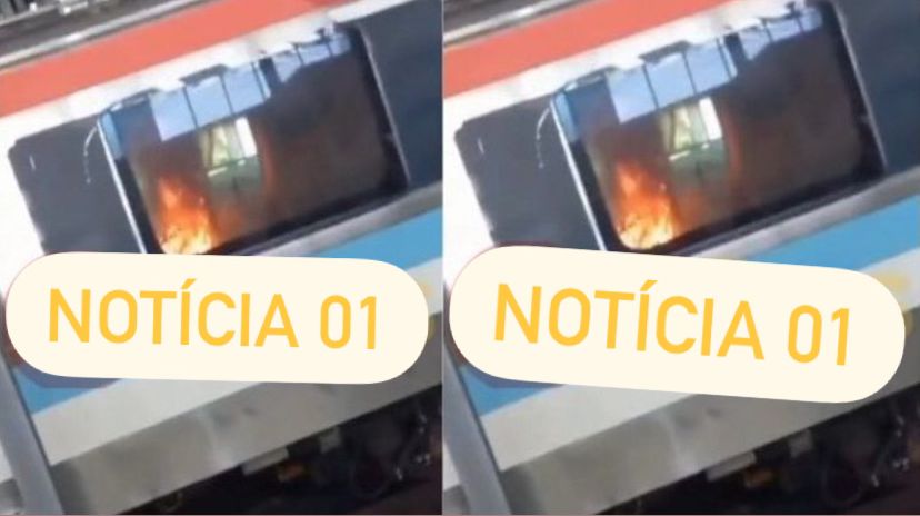 Fogo em vagão do metrô de Salvador