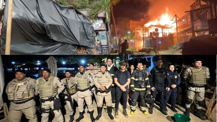 APÓS INCÊNDIO: força-tarefa é mobilizada em Morro de São Paulo após restaurante pegar fogo