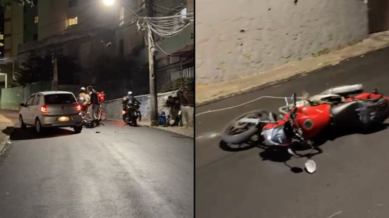 Homem toma susto após moto ficar presa em fio de poste em Salvador